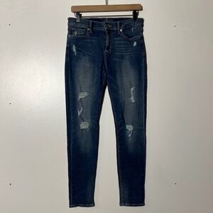 Lucky Brand Brookie Legging Washed Blue Ripped Denim‎ Jeans Women's Size 28